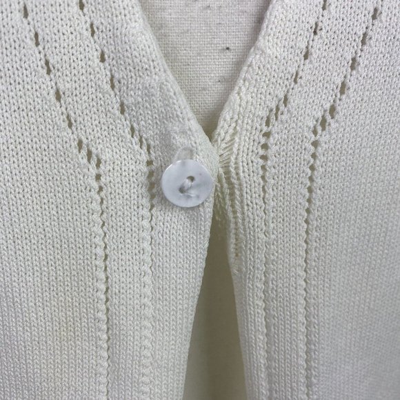 Chelsea Design Size M White Knit Cardigan - Picture 2 of 8
